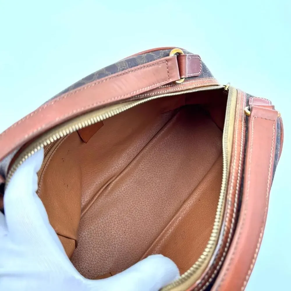 Celine Macadam Monogram Dome Handbag Brown Leather TopHandle - Picture 6 of 9